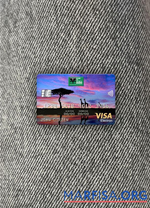 Realistic Uganda Bank of Africa visa electron photolook front download for verification